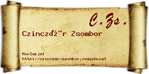 Czinczár Zsombor névjegykártya